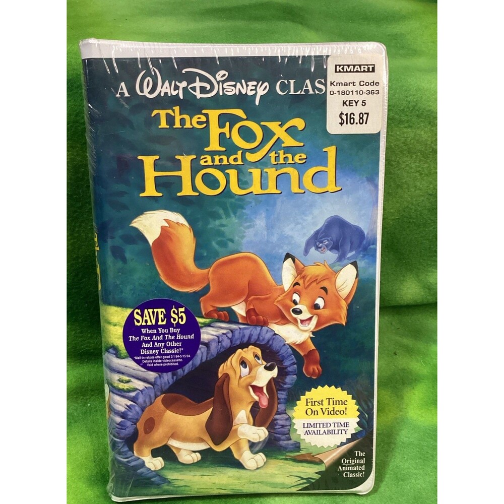 SEALED Vintage VHS: The Fox and The Hound Walt Disney The Classic Black Diamond